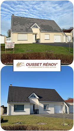Remise en peinture de toiture avant/après